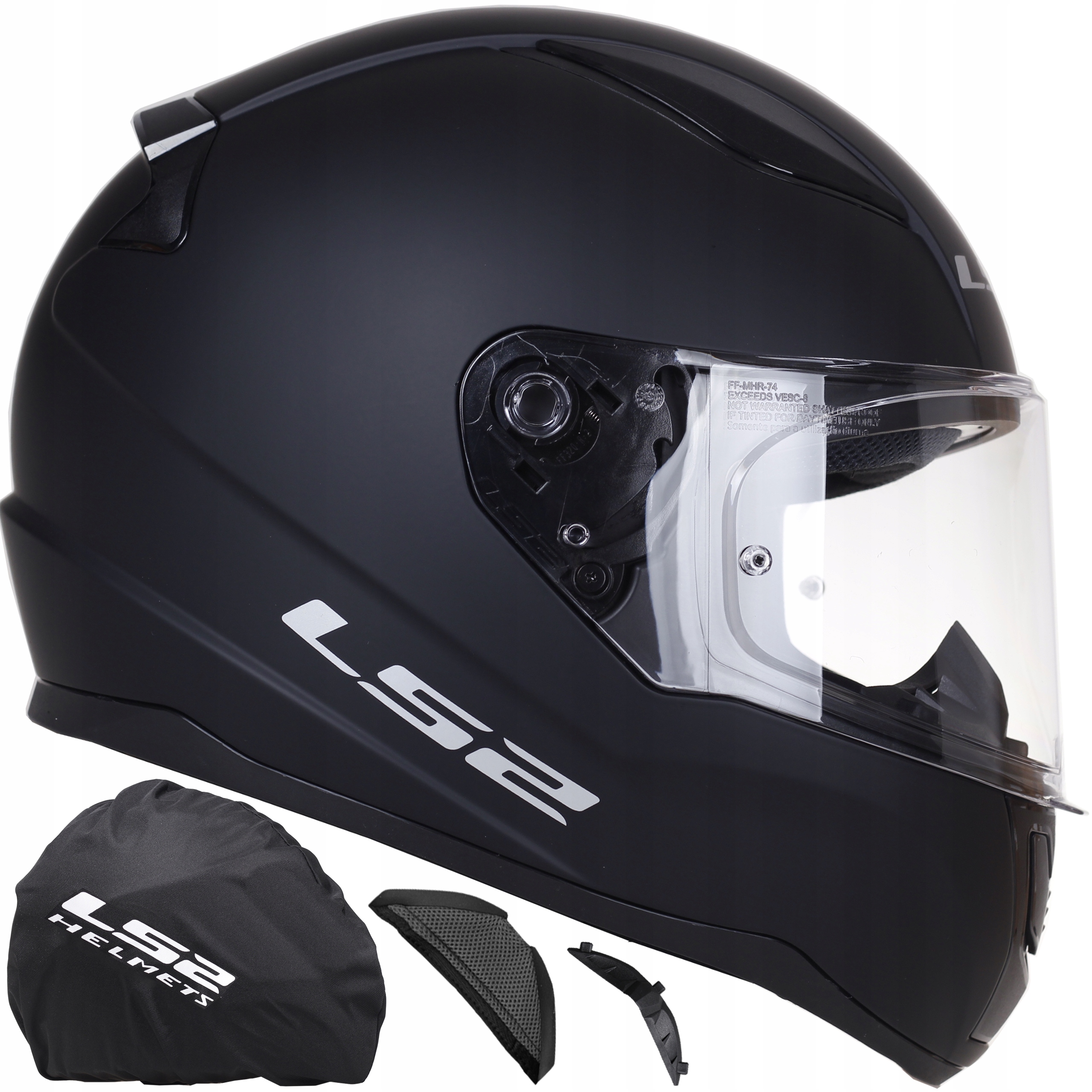 Duży Kask LS2 FF353 Rapid Czarny Mat na motor skuter Integralny Ece 22.06