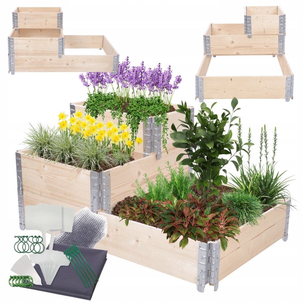 Kaskádový vyvýšený záhon nastavitelný pařeniště květináč impregnace 60x120x80