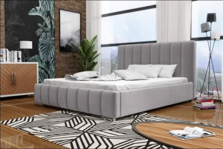 Łóżko sypialniane z pojemnikiem podwójne Amber 160x200 wielokolorowe