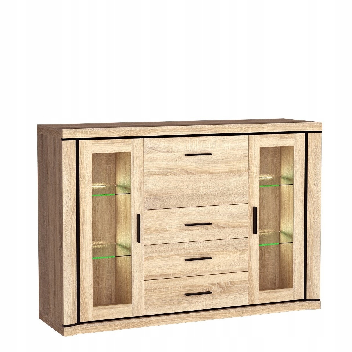 Komoda Malaga 157 cm do obývacího pokoje Ložnice Dub sonoma