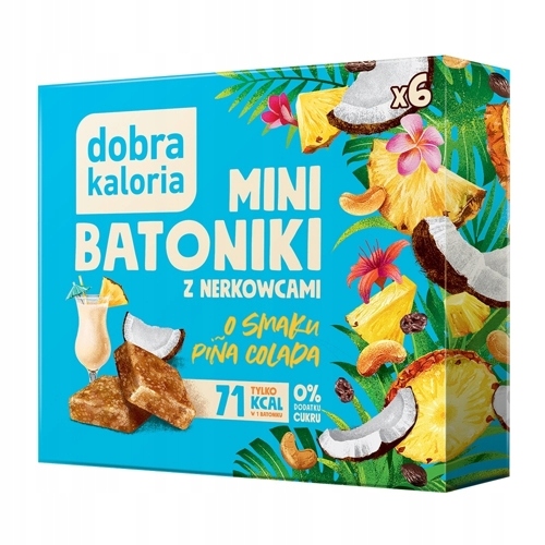 DOBRA KALORIA MINI BATONIKI PINA COLADA KOKOS NERKOWCE BEZ DOD CUKRU 6szt