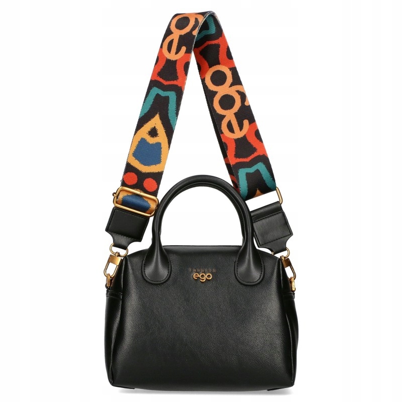 Dámská kabelka Ego Kufřík Kabelka Přes Rameno Eko kůže 2 proužky ECR0040IN Černá