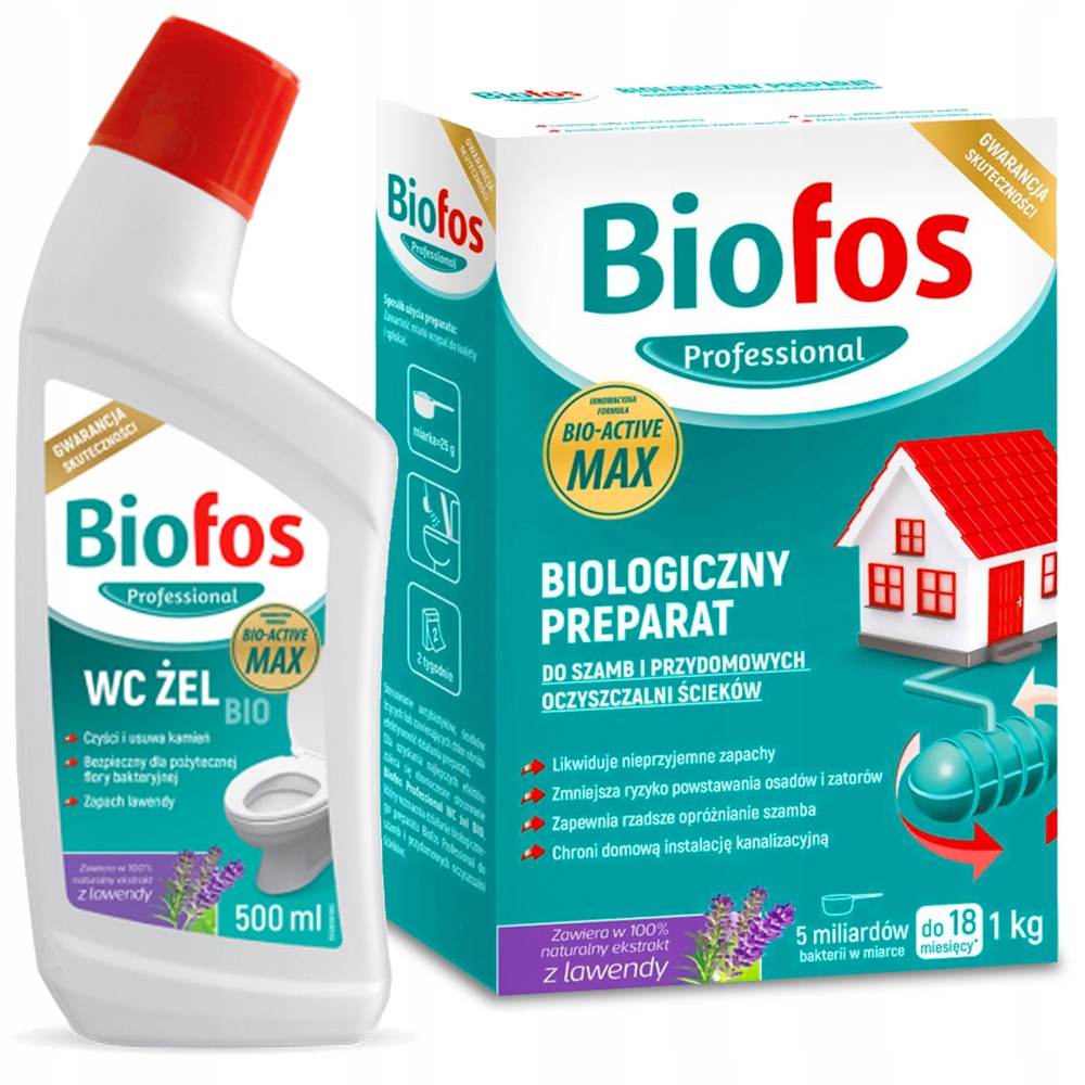 

Biofos Bakterie do Oczyszczalni 1kg Żel Wc Eko
