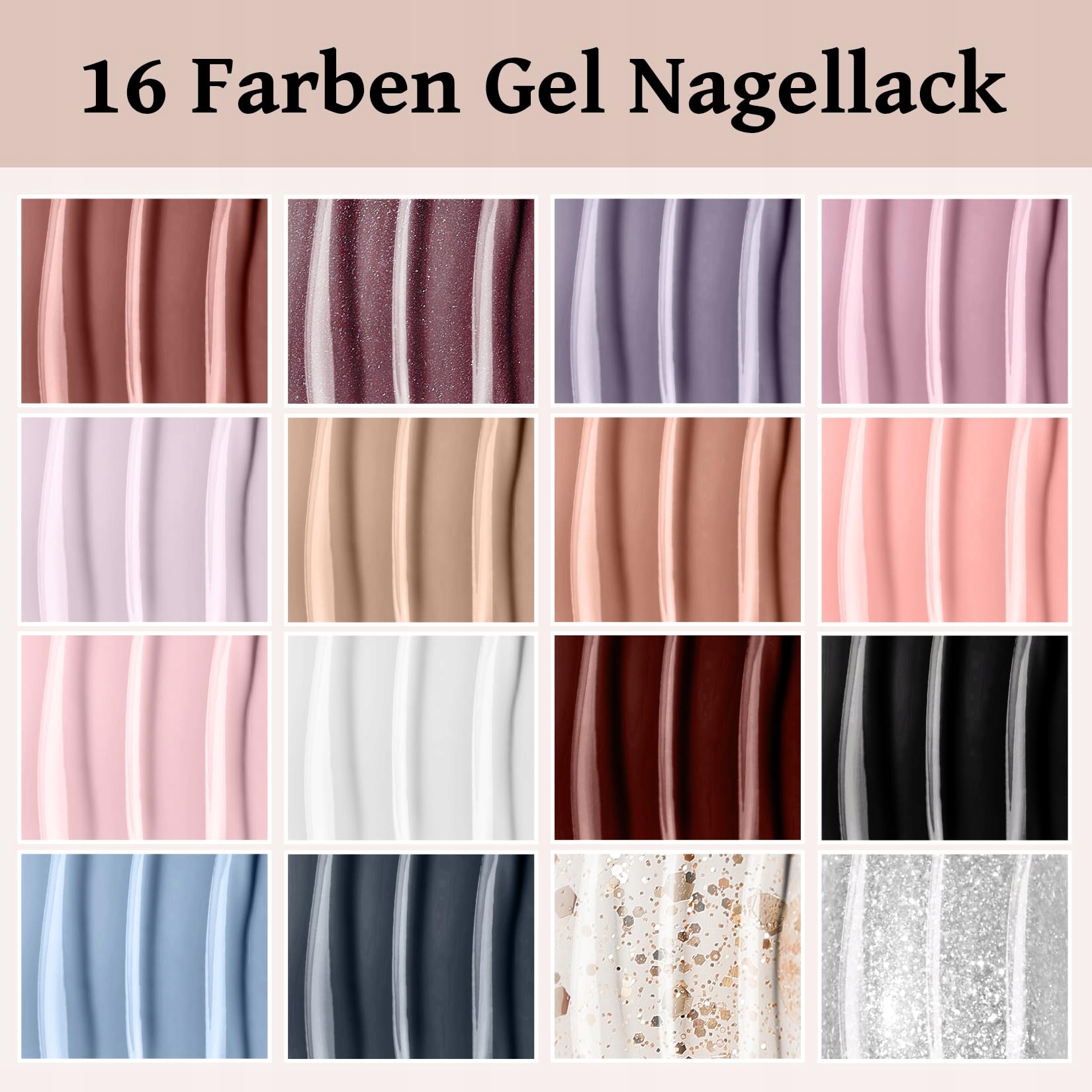 VANREESA Zestaw Lakierów UV 16 Kolorów Z Lampą LED 48W Do Manicure — miniatura 2