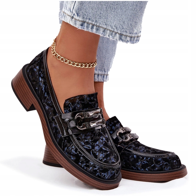 Dámské Semišové Mokasíny S Elegantní Ozdobou D&a MR52-178 Černé 36