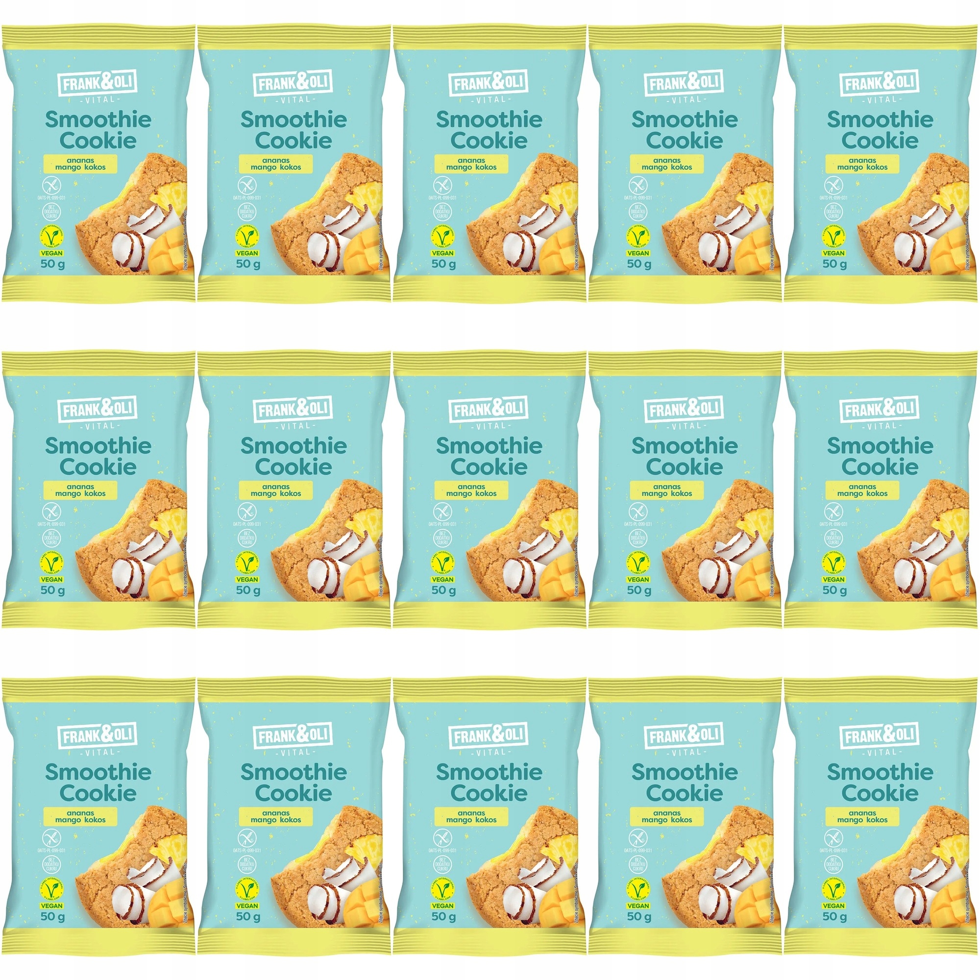 Zestaw ciasteczek Frank&Oli Ciasteczko owocowe Smoothie Ananas, 15 szt.
