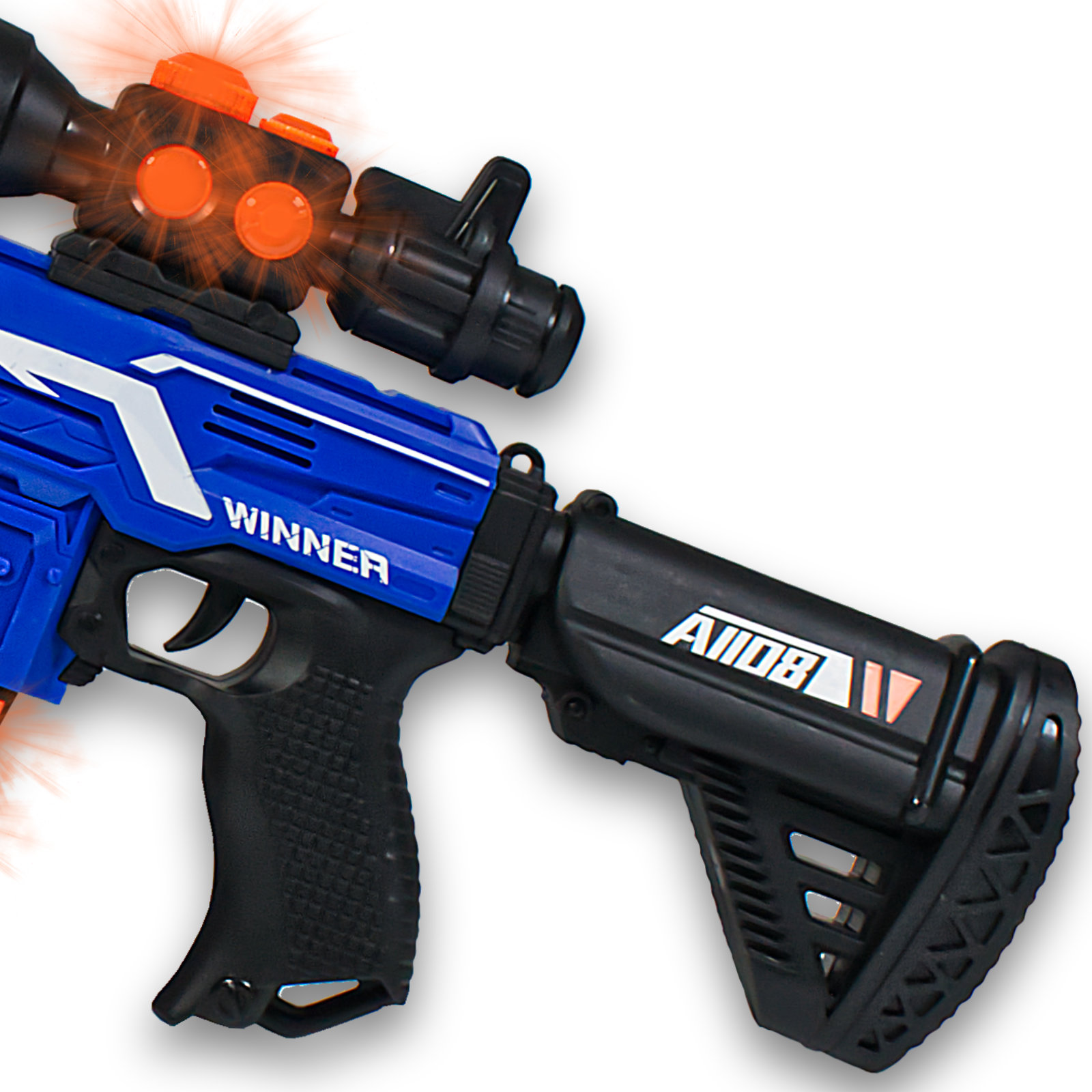 PISTOLET KARABIN DUŻY NA BATERIE ŚWIATŁO DŹWIĘK 54CM KOLOROWY Wiek dziecka 3 lata +