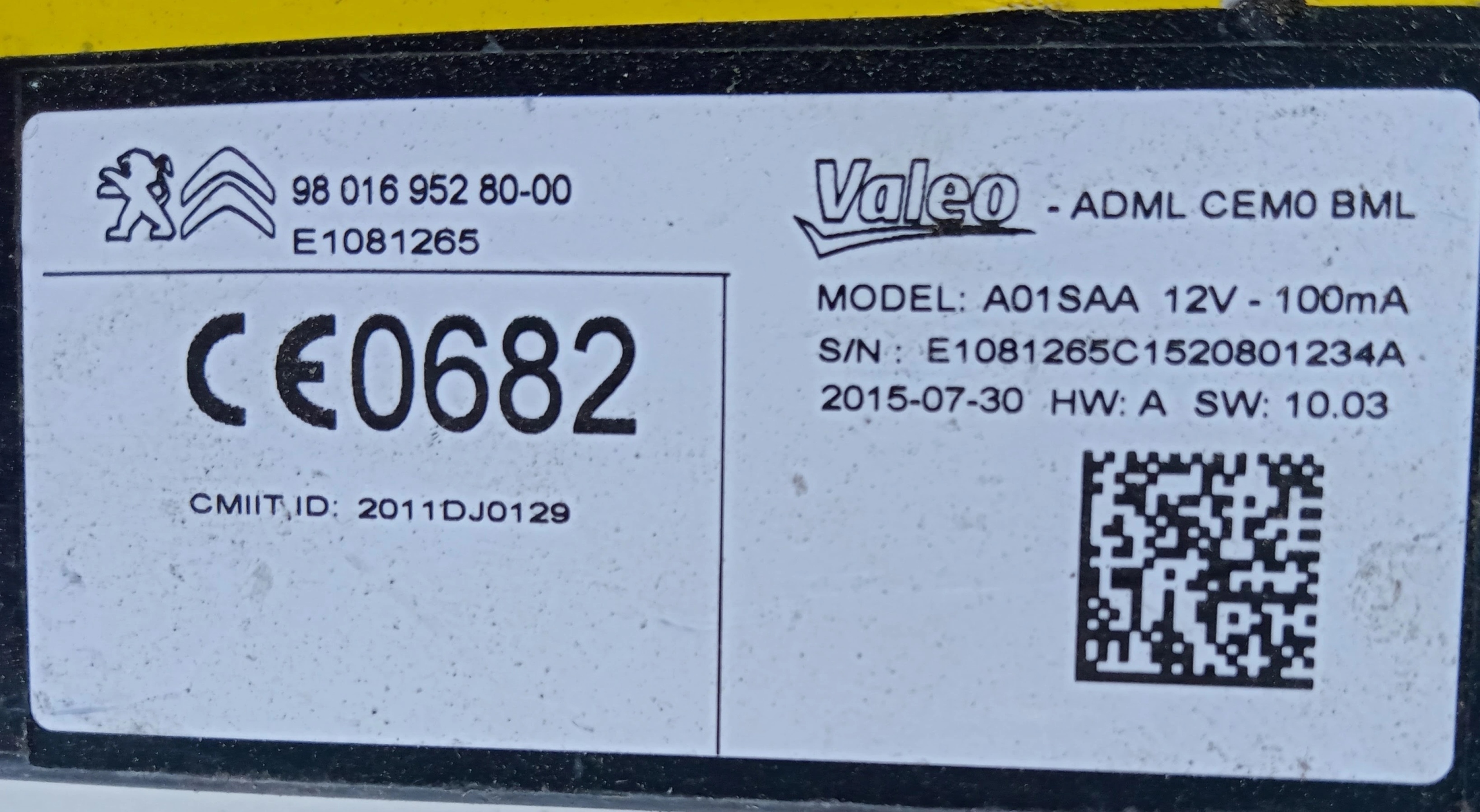 module control unit central CITROEN C4 II PICASSO