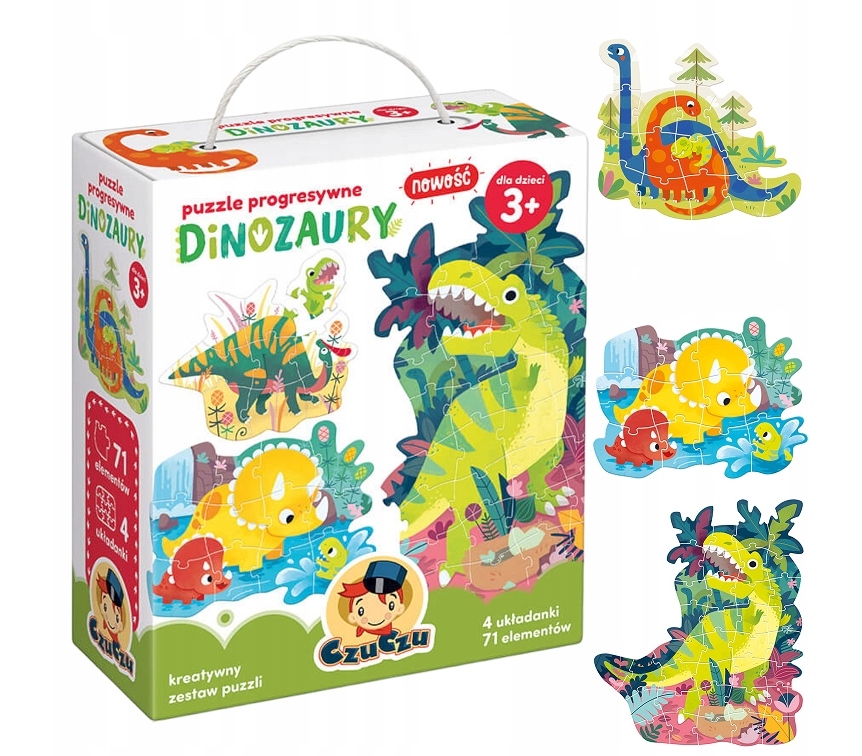 

Puzzle dla dzieci CzuCzu Dinozaury progresywne edu
