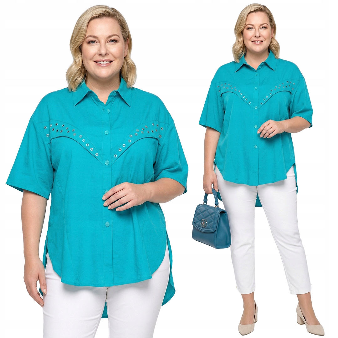 Tyrkysová košile plus size velikost 54/56