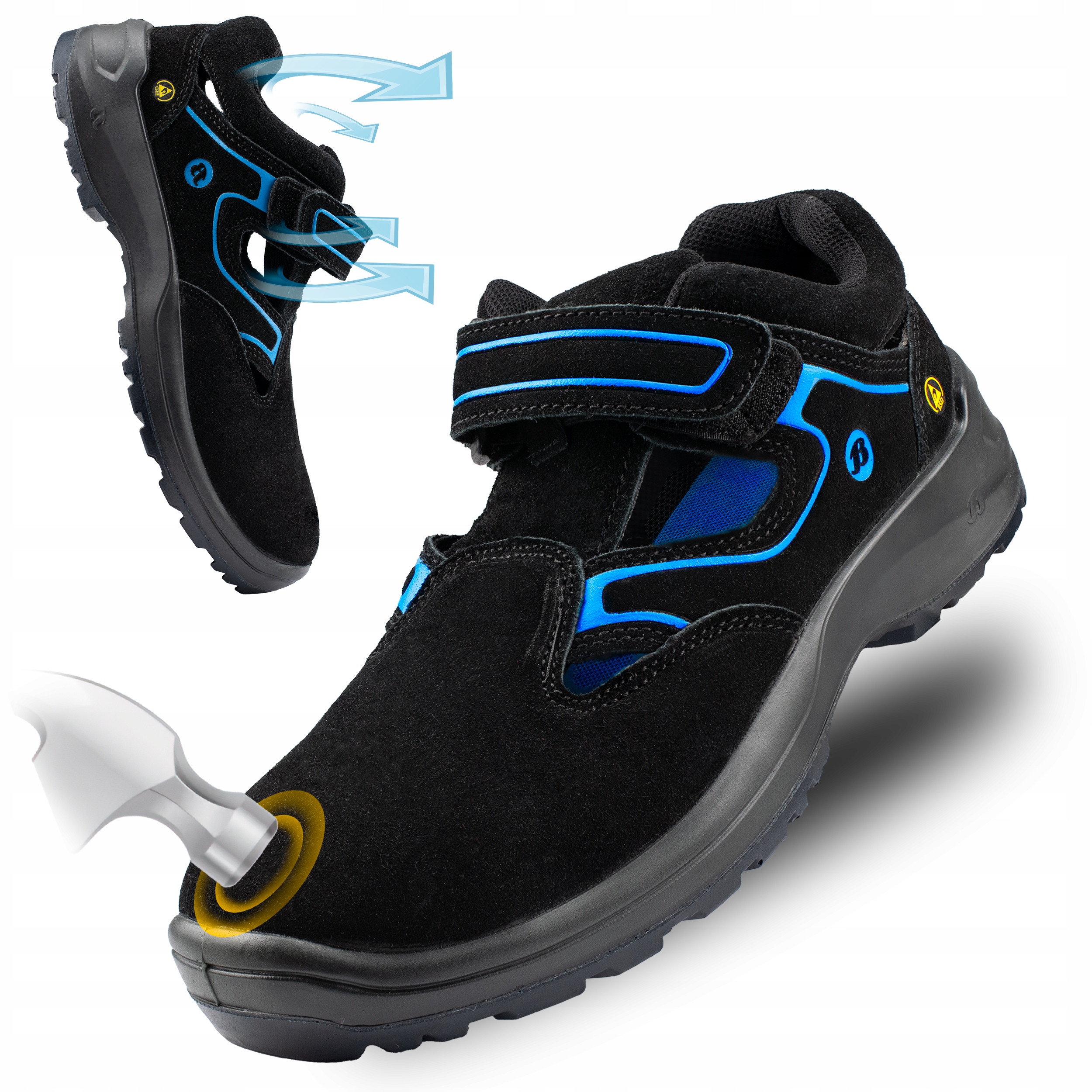 Buty Robocze Półbuty Sandały Sportowe Lekkie Esd Bata Z Podnoskiem Na Lato