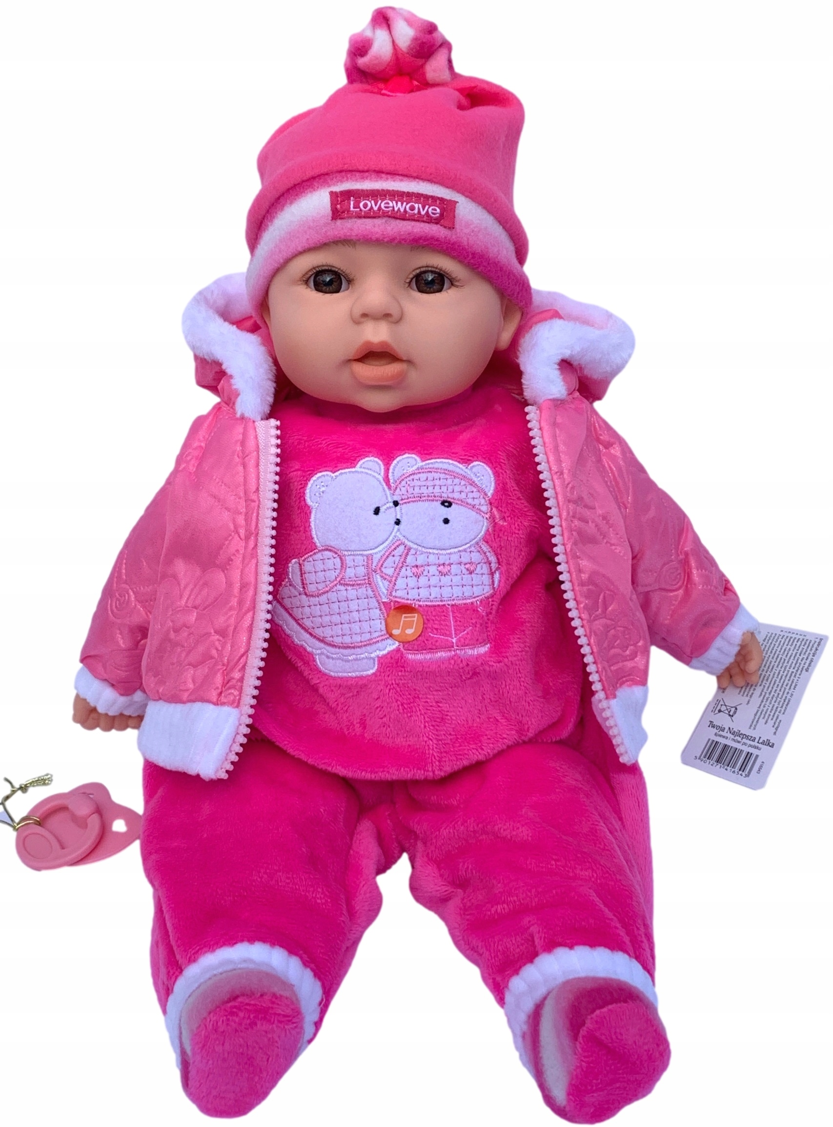 LALKA JAK ŻYWA BOBAS 45 CM MÓWIĄCA I ŚPIEWAJĄCA