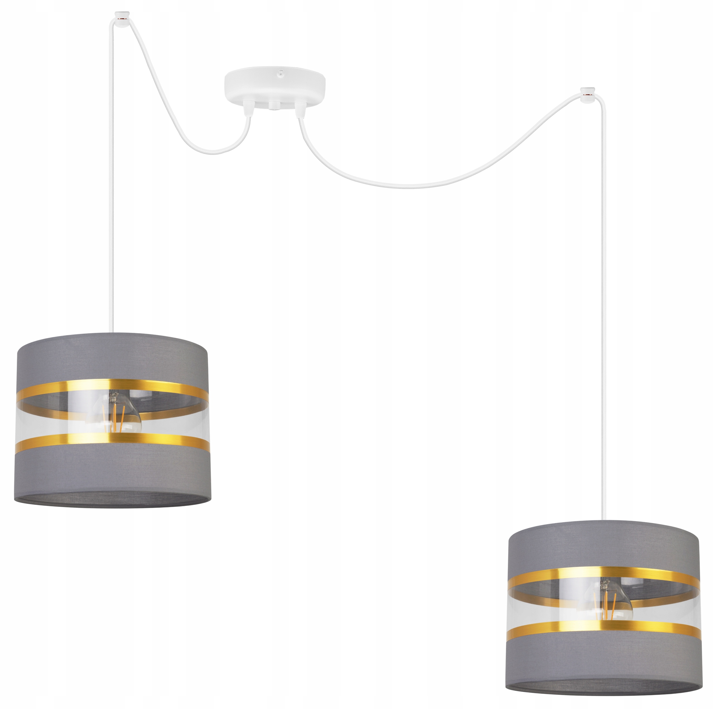 Závěsná Stropní Lampa Pavouk Lustr Glamour Stínidlo Zlaté Pruhy Moderní