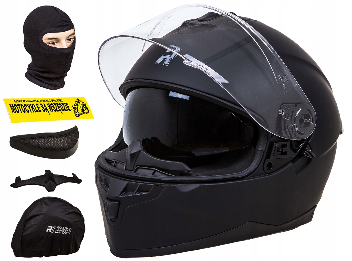 

Czarny Kask Z Blendą Rhino Racer Evo Mat r 2XL