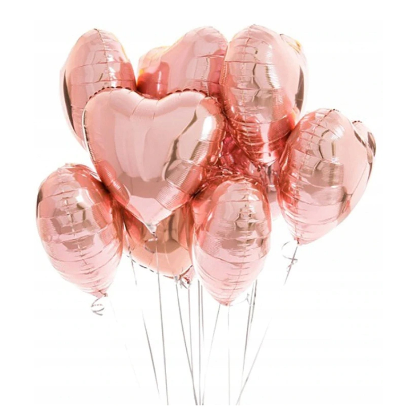 

Zestaw Balony Serca Rose Gold Duże 45cm 10szt
