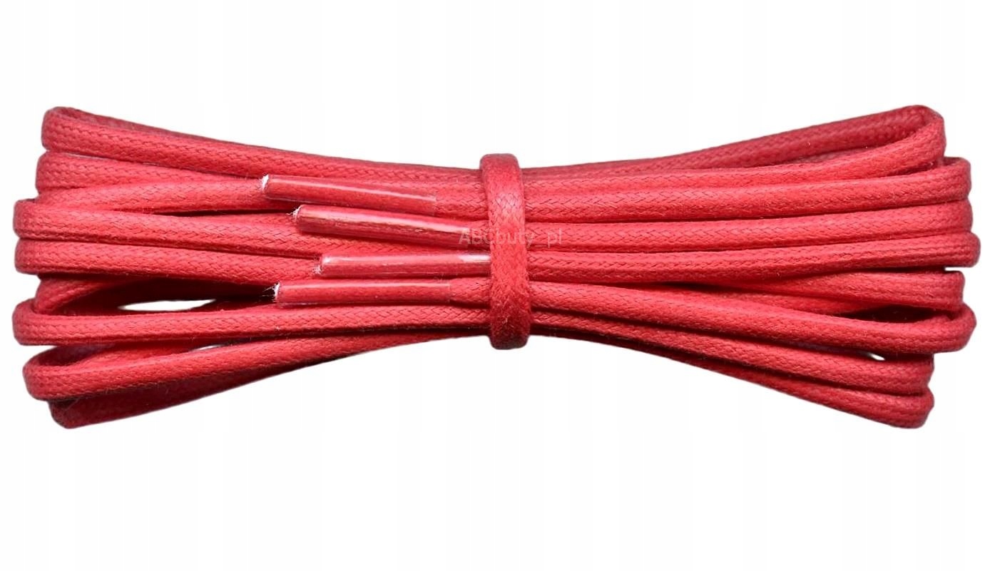 Czerwone Okrągłe Sznurówki Solidne Sznurowadła Woskowane Trekkingowe 75 cm