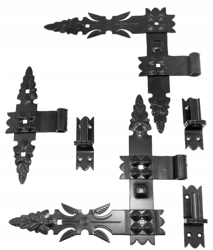 Úhlový Závěs Kovaný 300 mm Černý Ozdobný garážový pro bránu dveří, Retro Hák