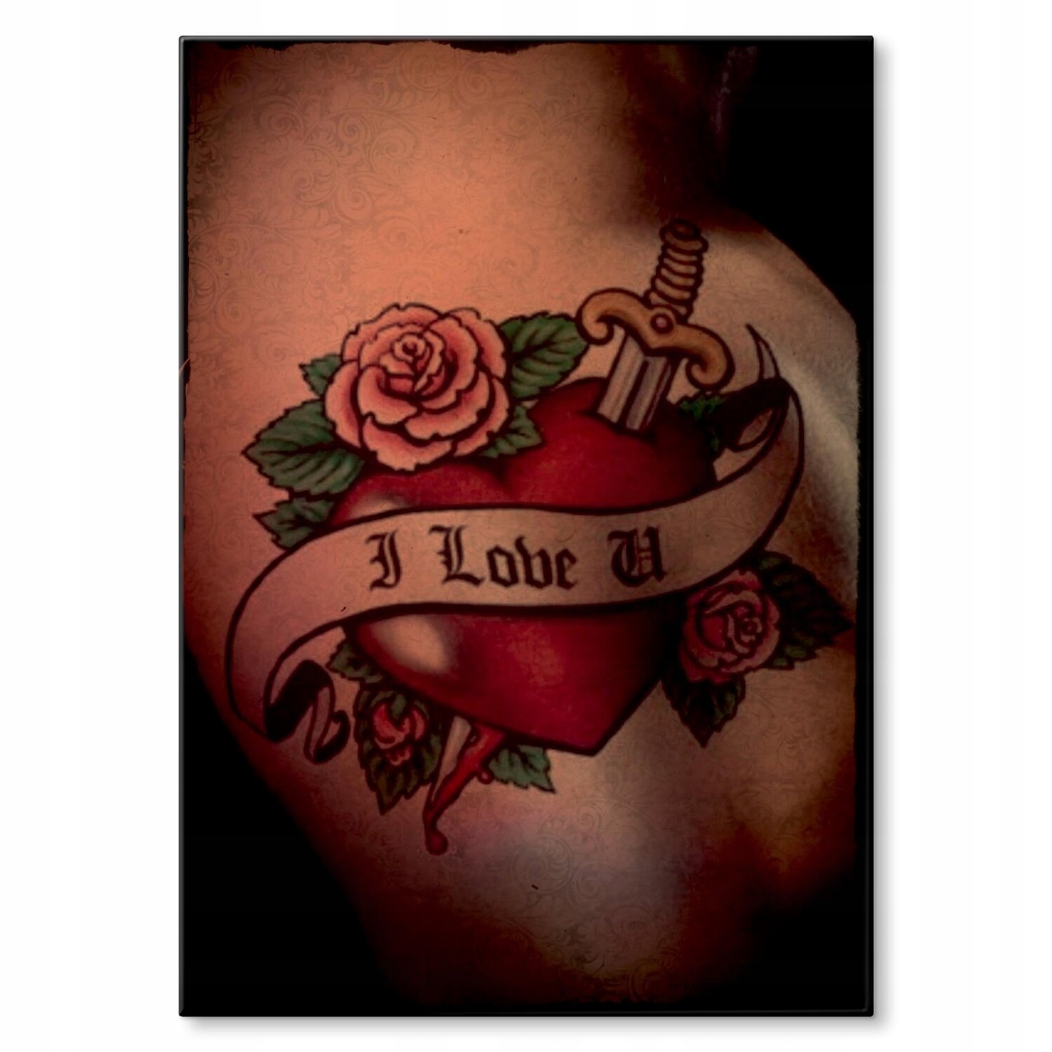 Kovový plakát Miluji tě tetování Šidítko Plech 30 x 42 cm Dárek