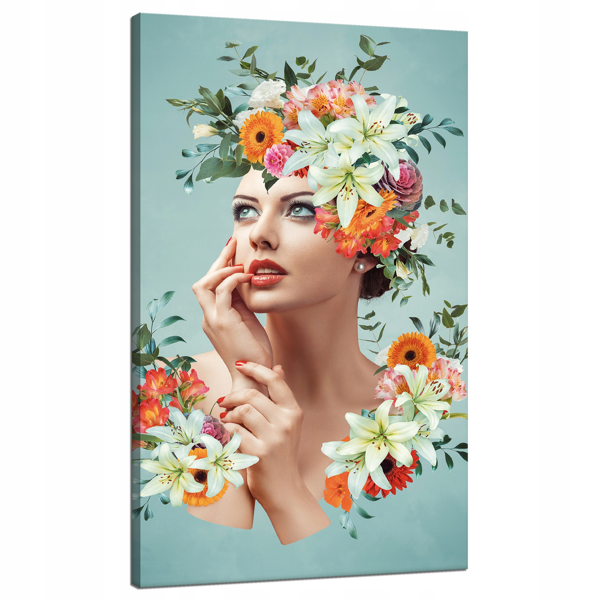 Obraz na plátně Krásná žena Květiny Portrét 70x120 cm Ideální jako dárek