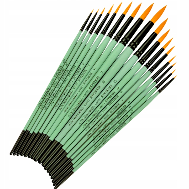 Sada 17 kulatých syntetických štětců Renesans