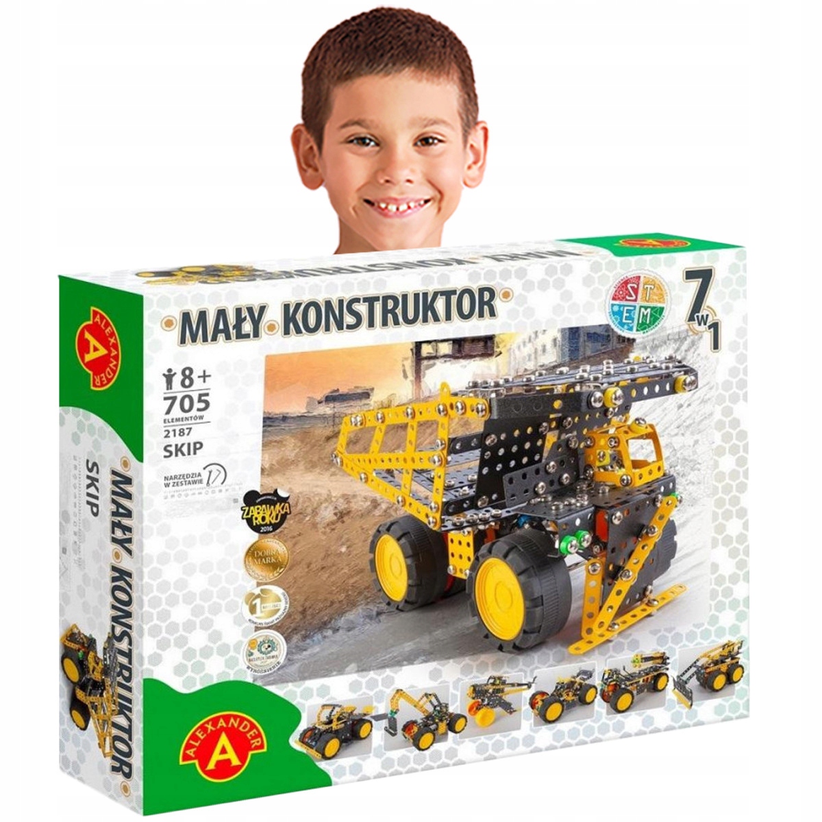 

Klocki Metalowe do Skręcania Mały Konstruktor 7w1