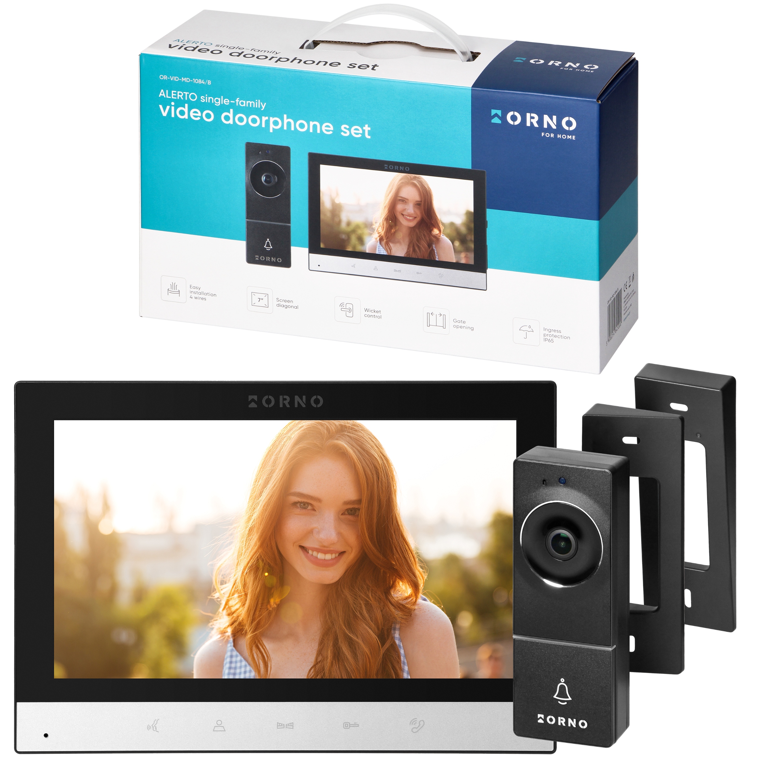 videovrátnik Káblový dotykový 4-žilový panel Čierna širokouhlá kamera