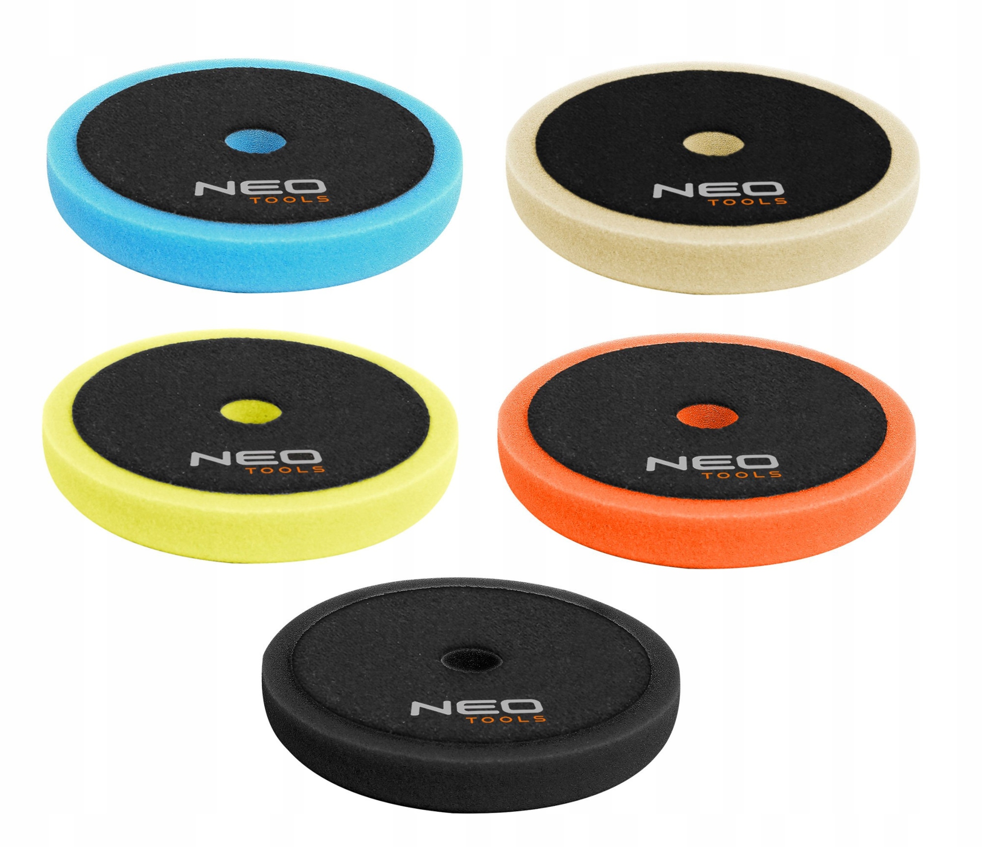 Zestaw Polerski Pady Polerskie 150 mm 5szt Gąbki Na Rzep do polerowania Neo