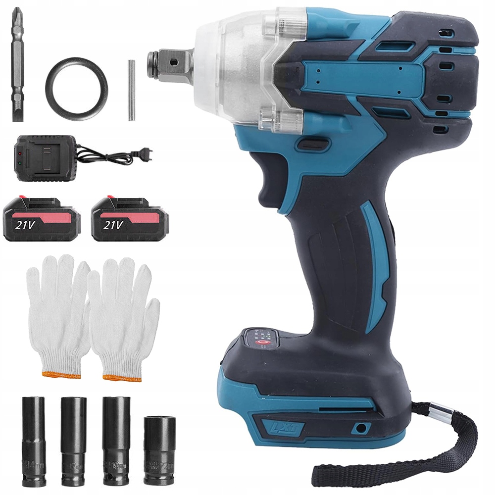 Bezsušičový rázový klíč 21V 520 Nm 1/2" voděodolný s automatickým zastavením