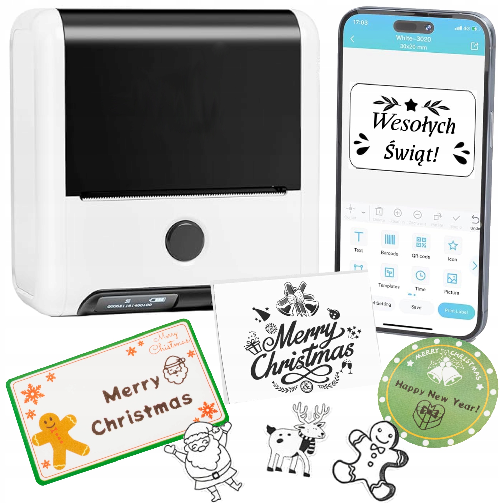 Phomemo M200 Mini tiskárna štítků Samolepky Bt dárek