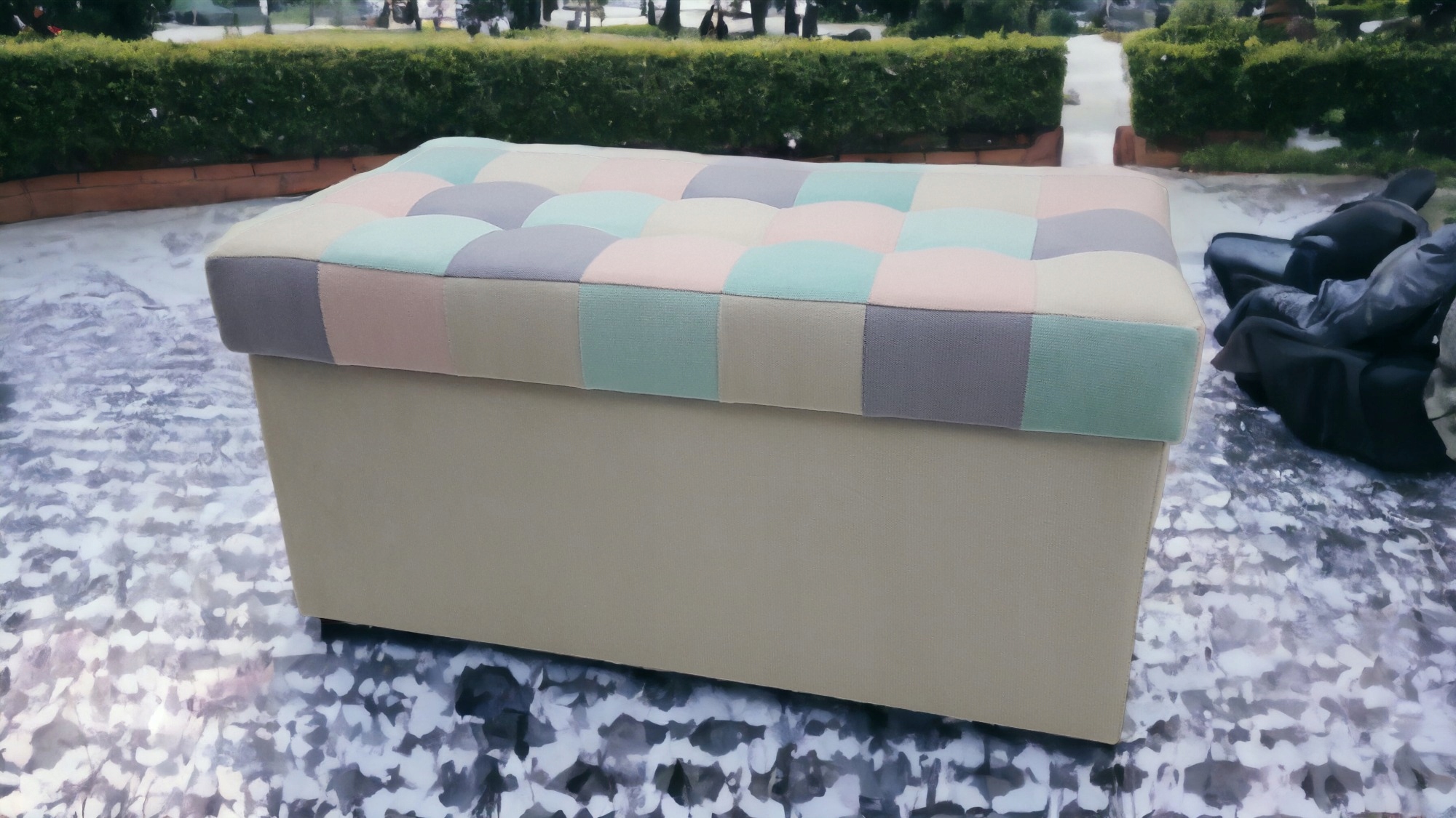 PUFA SKRZYNIA OTWIERANA SCHOWEK KOLOR PLUSZ Kształt prostokąt