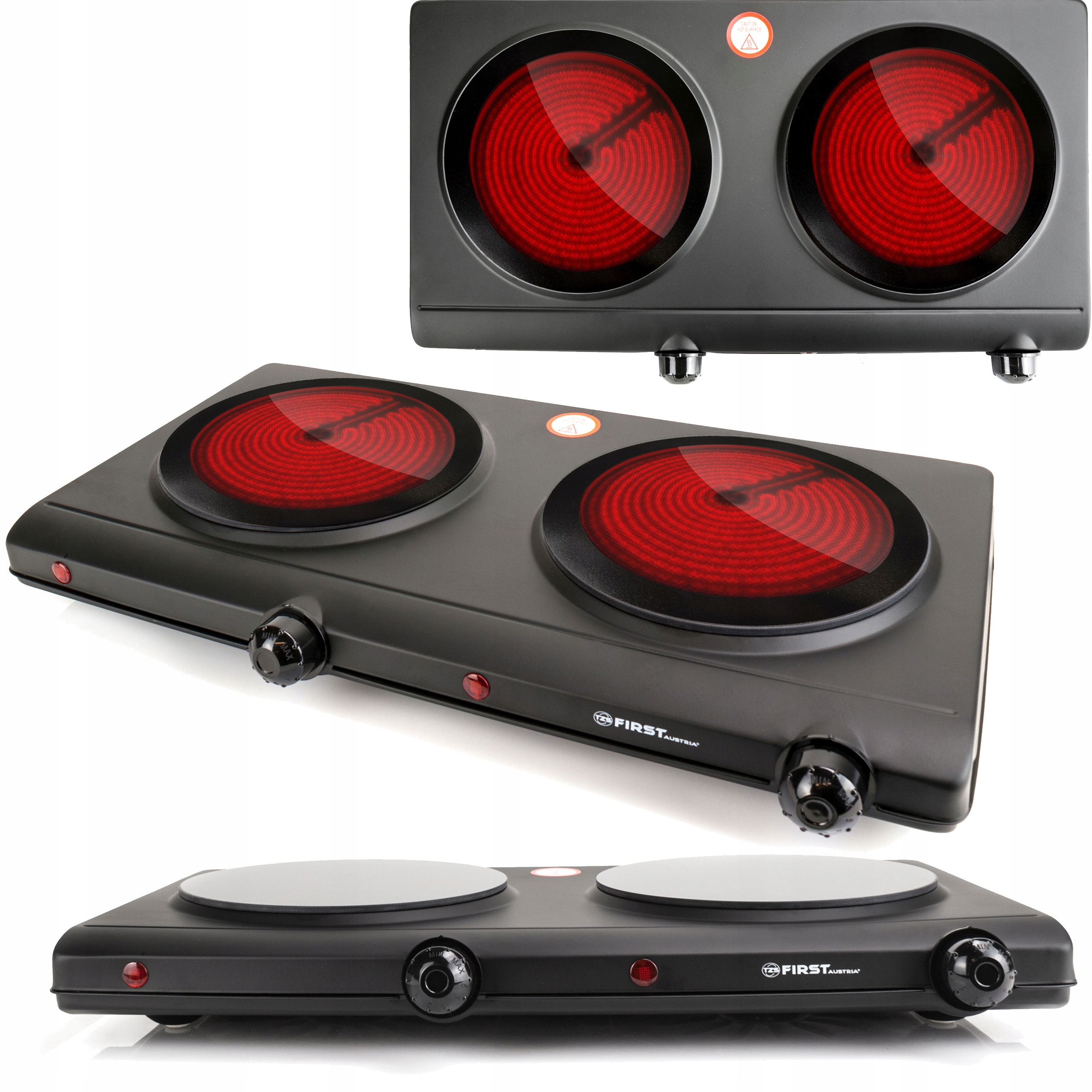 Kuchenka Elektryczna Przenośna Dwupalnikowa 300°C W 30 Sekund First Austria