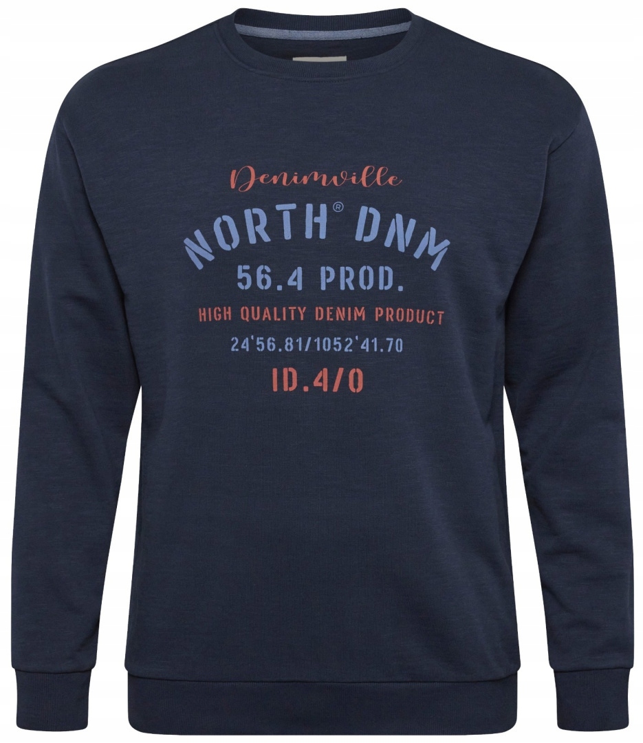 North 56Denim Velká Mikina Námořnická Modrá 5XL, obvod 162 cm