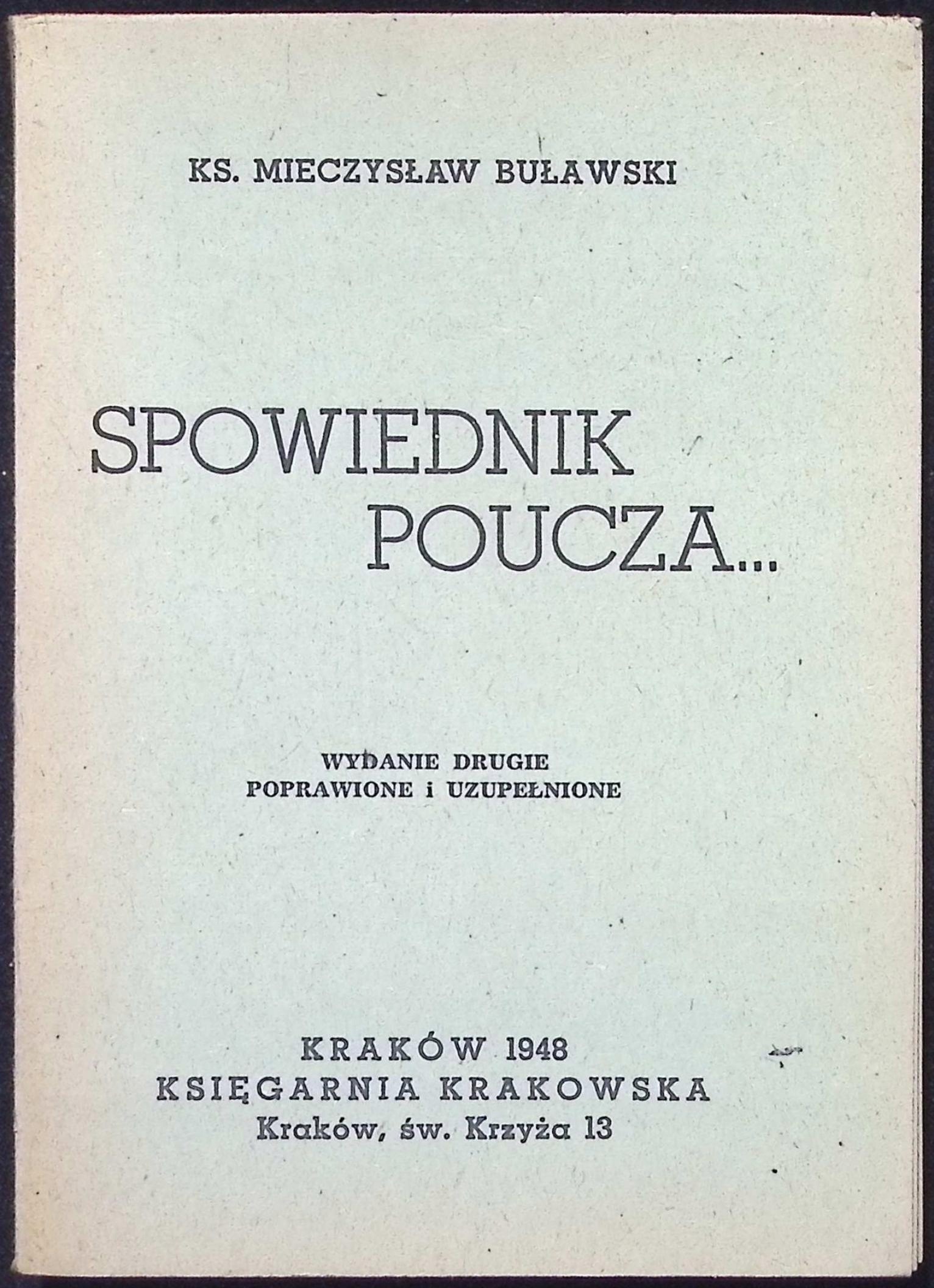Spowiednik poucza... (1948 r.) - Ks. Mieczysław Buławski