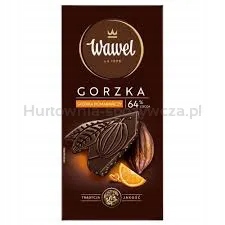 Levně Wawel Čokoláda Premium Hořká 64% cocoa Pomerančová kůra 90 g