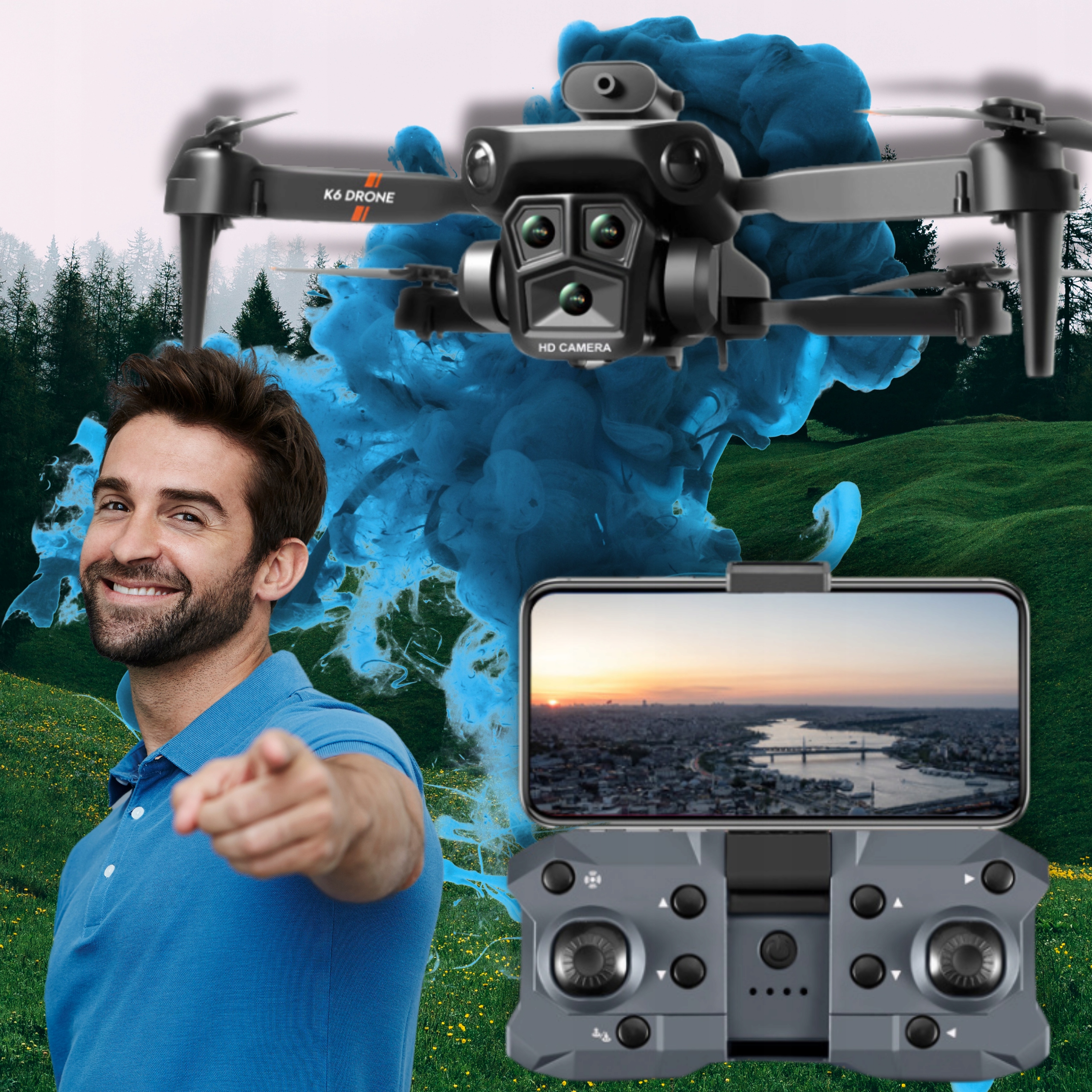 DRON S KAMEROU 4K HRAČKA DRON DIAĽKOVO OVLÁDANÁ VYHÝBANIE SA PREKÁŽKAM ZAWIS 750 Značka žiadna značka