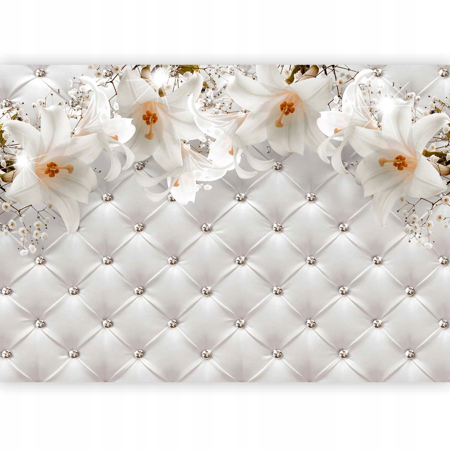 Fototapeta Pikowana Kwiaty Lilie Glamour Tapeta Na Ścianę Salonu 3D 350x256