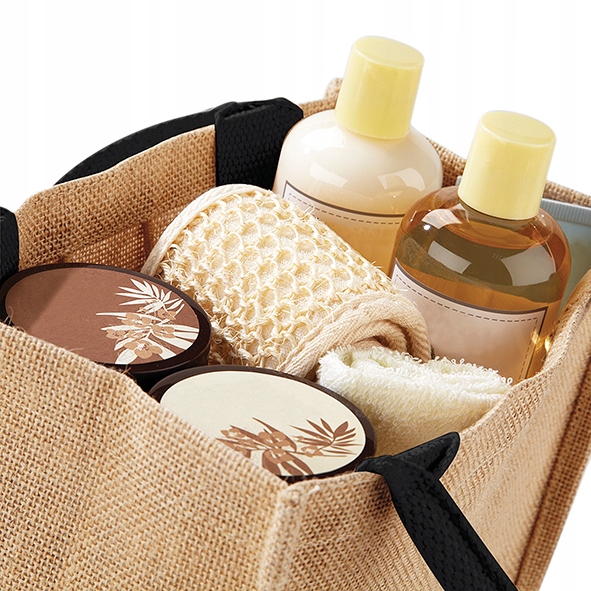 EKO TORBA Z JUTY MINI NA PREZENT JUTOWA NAT/BLACK Marka inna