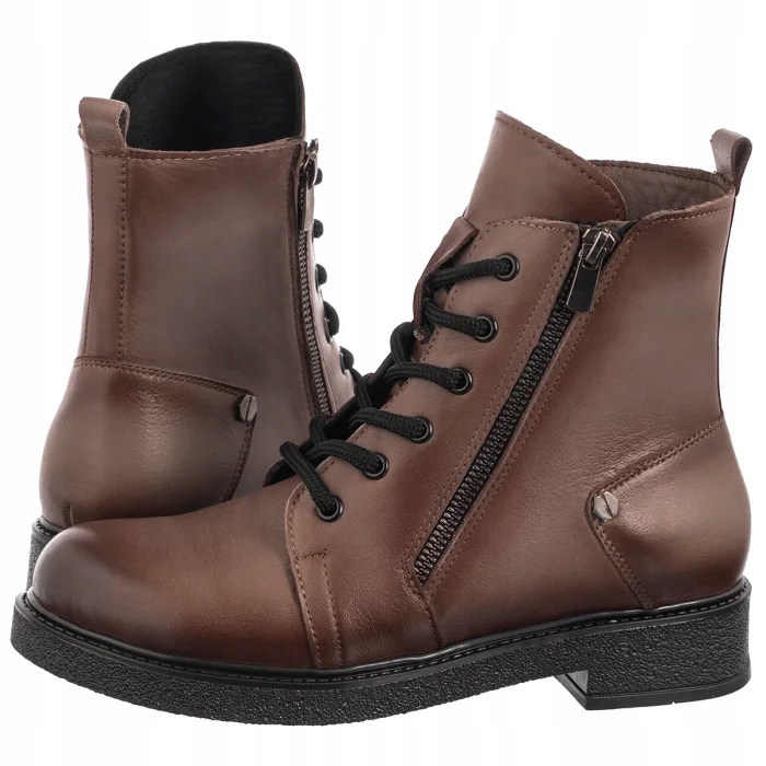 Dámské kožené Kotníkové Boty Boty Obuv Vacarro Hnědá 1001 Mink