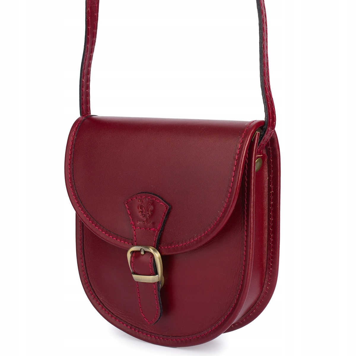 Bordó Beltimore Dámská kožená malá kabelka Přes Rameno podkova pevná
