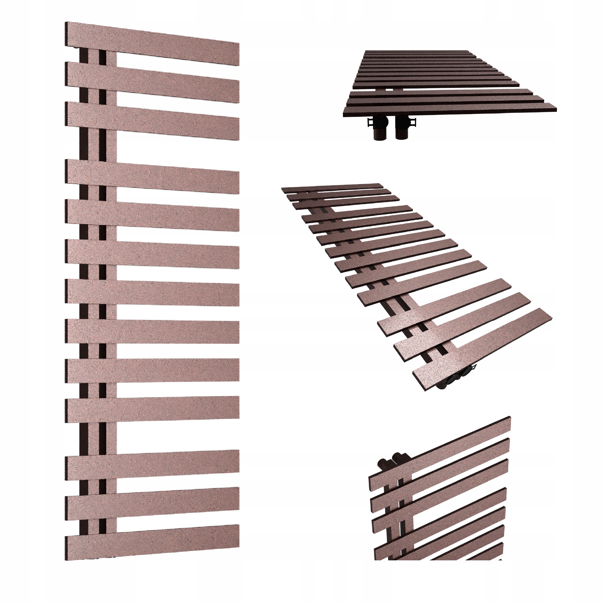 Dekorativní radiátor Fantom Levý 1230x500 Bordo