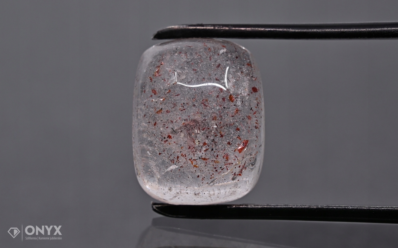 Jahodový křemen kabošon cushion 15,2x12,2 mm