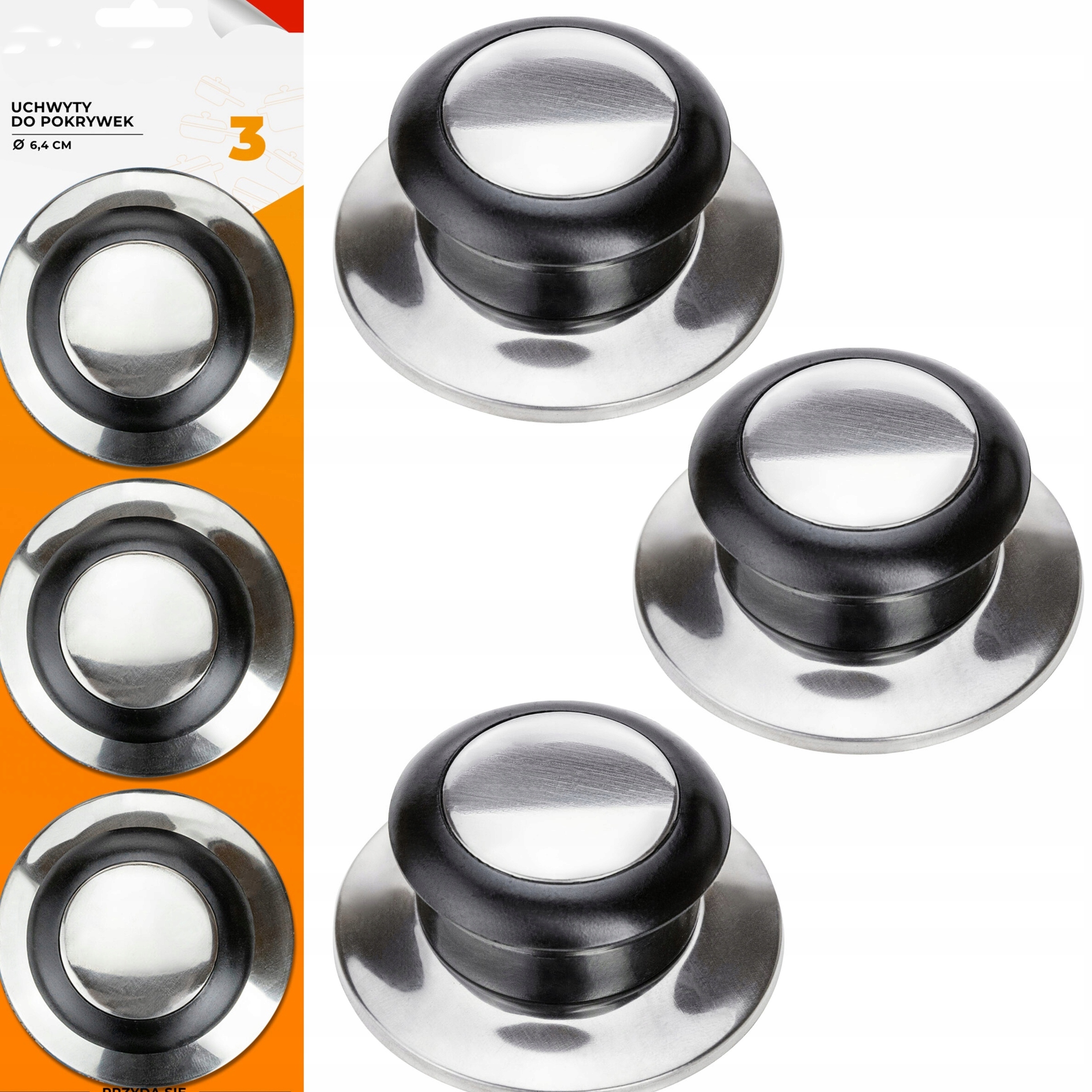 Knoflíky Na Poklice Držáky Na Hrnce 3ks Knoflíky nerezová ocel