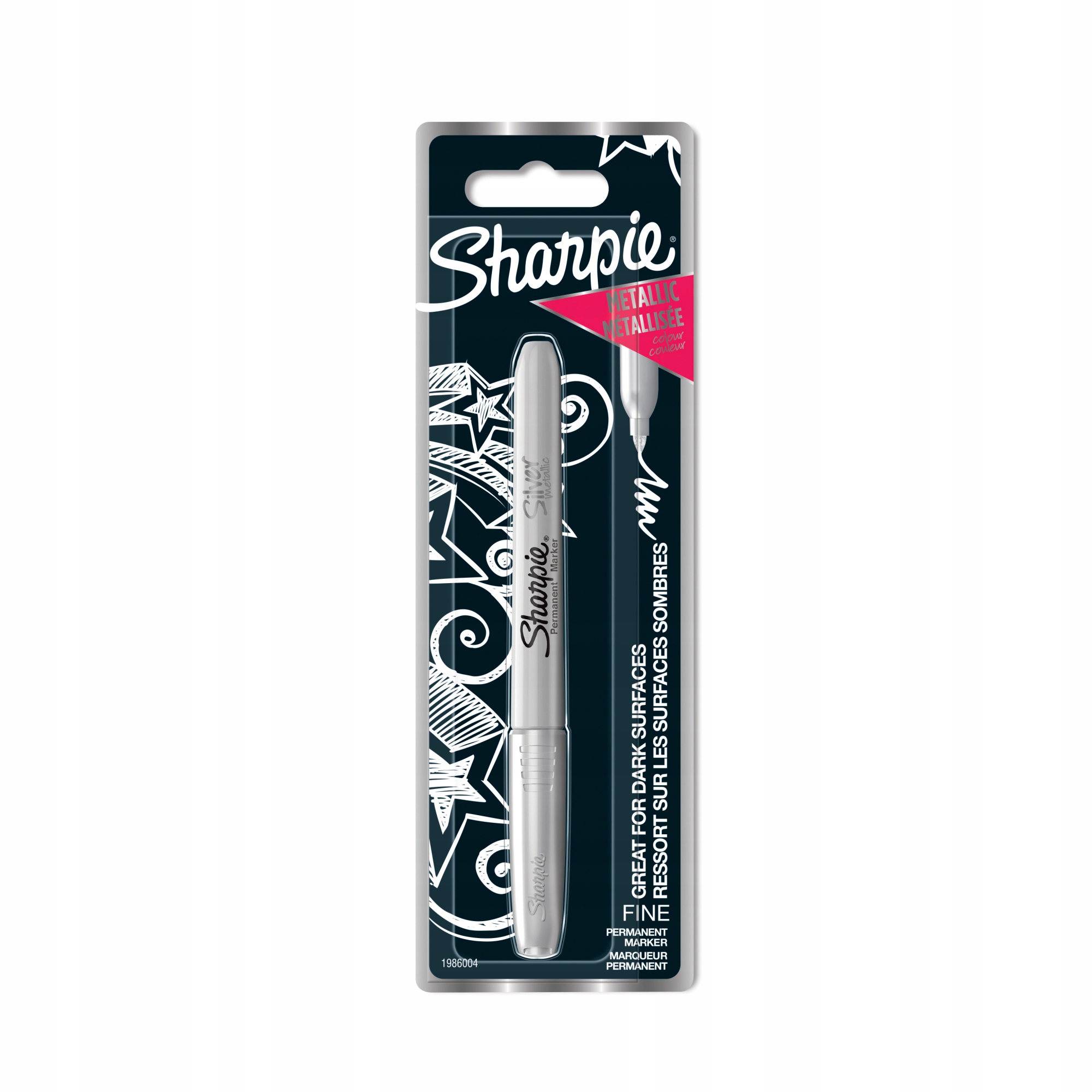 

Permanentny Marker Sharpie srebrny metal, brokat