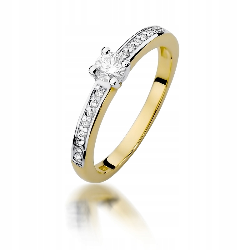 

Złoty pierścionek z brylantami 0,28ct 585 Grawer