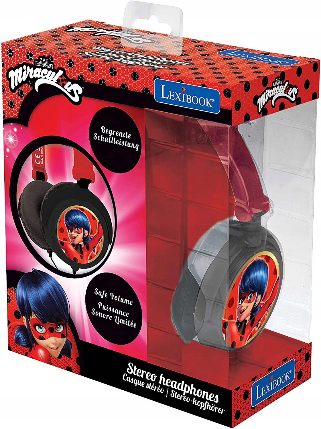 Lexibook Miraculous Ladybug Stereo Headphone,safe Volume, Foldable And Adju
