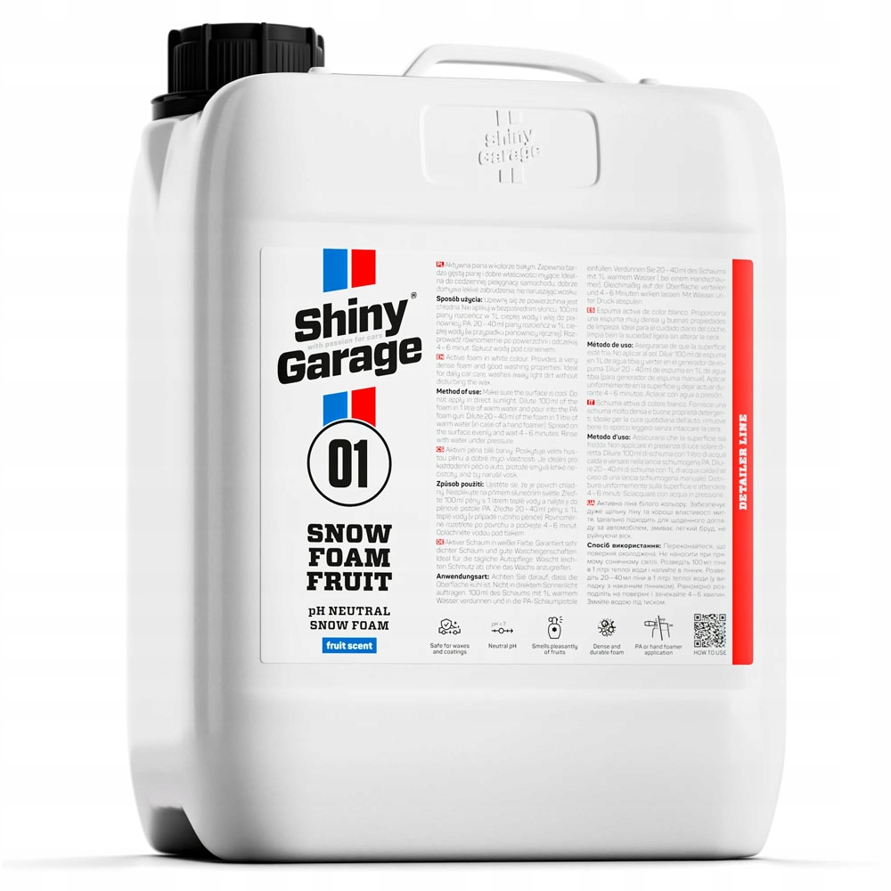 Shiny Garage Fruit Snow Foam 5L biała aktywna piana o neturalnym Ph