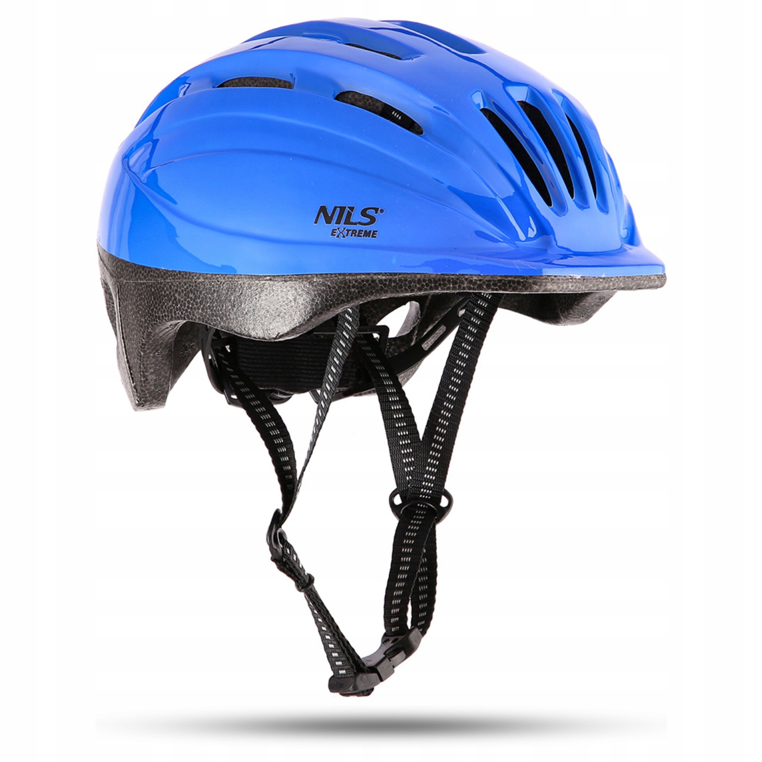 KASK ROWEROWY DZIECIĘCY REGULOWANY NA ROLKI HULAJNOGĘ DLA DZIECI 52-56 Kolor dominujący odcienie niebieskiego