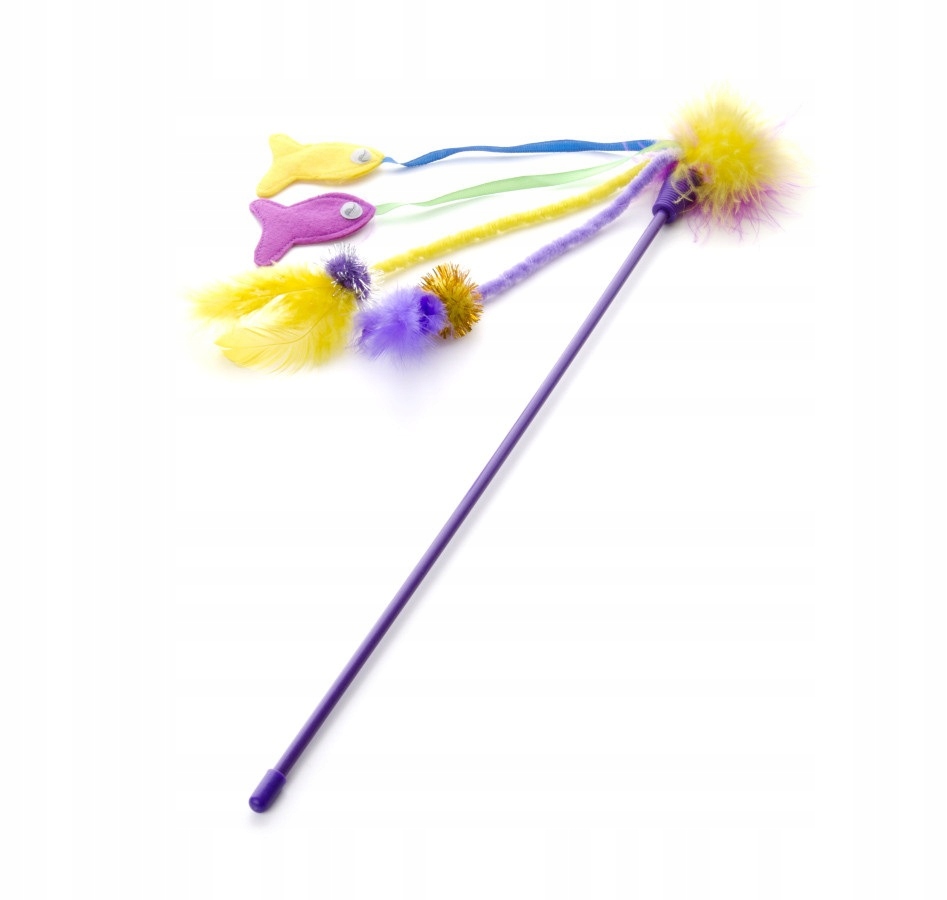 

Wędka dla kota rybki z piórkiem 40 cm zabawka