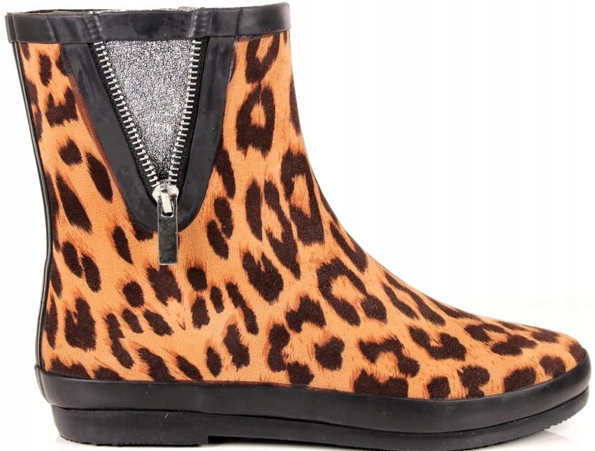 Dámské Holínky Krátké Semišové Panterka