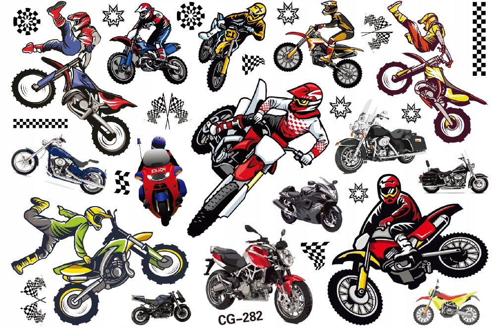 

Tatuaże zmywalne dla dzieci Motory CG282